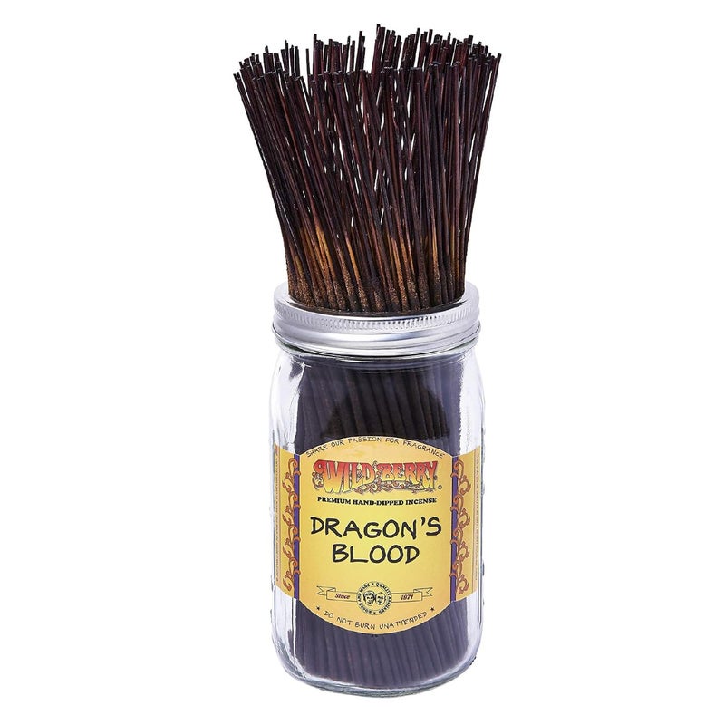 Wild Berry Incense Sticks - Dragon's Blood - Exotic Earthy Fragrance with Sandalwood and Musk - Hand Dipped in The USA (100 Count) - Image 1